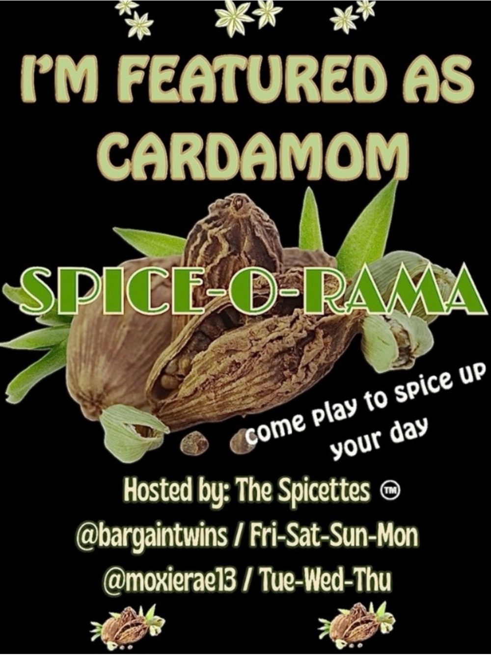 I’m featured as Cardamom Spice-O-Rama